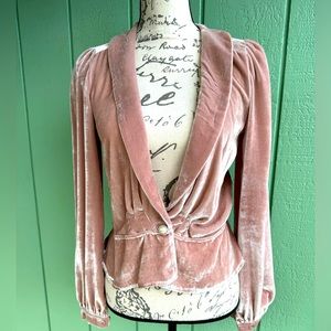 Reformation pink velvet jacket size small